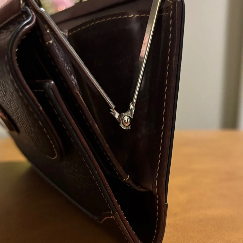 Dooney & Bourke Black Leather Wallet with Gold Accent